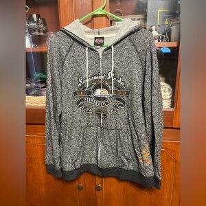Harley Davidson grey zip up jacket Size: M